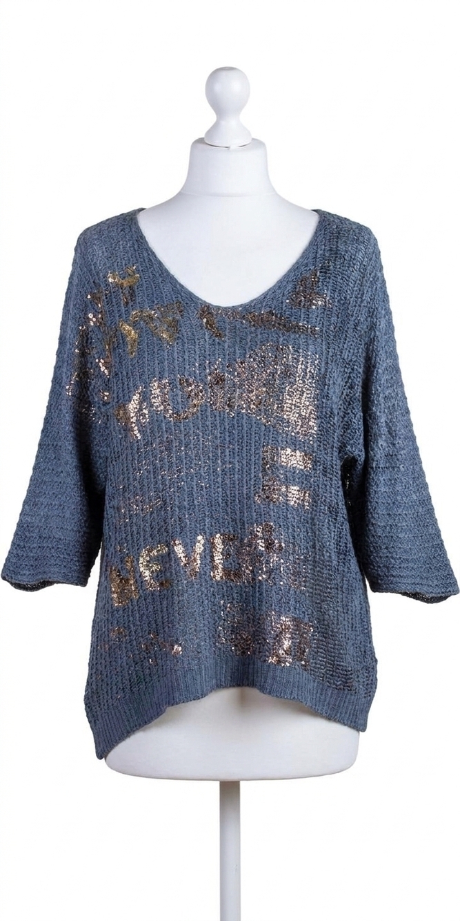 NEW GIGI MODA lustro knit sweater in charcoal